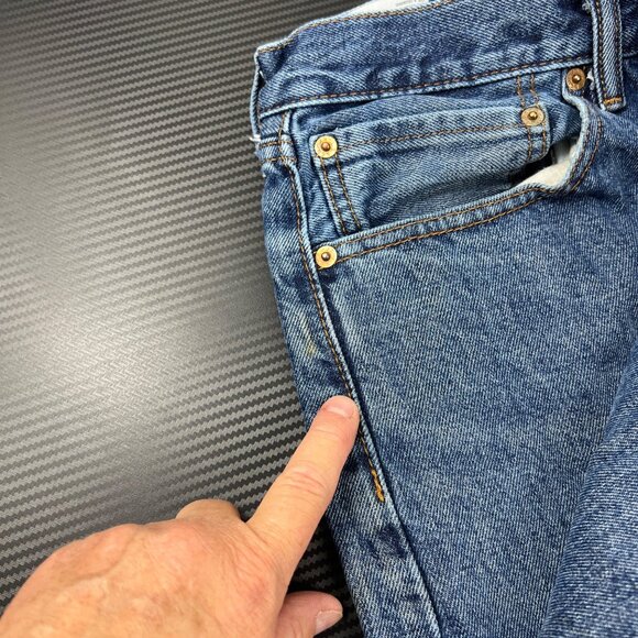 Levis 505 Mens Straight Leg Blue Denim Jeans Size 36x32 Workwear Casual - Picture 12 of 13